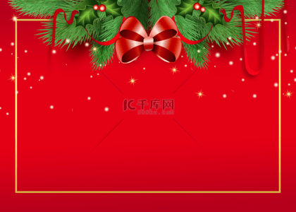 框鼠年背景图片_圣诞节艺术蝴蝶结红色背景