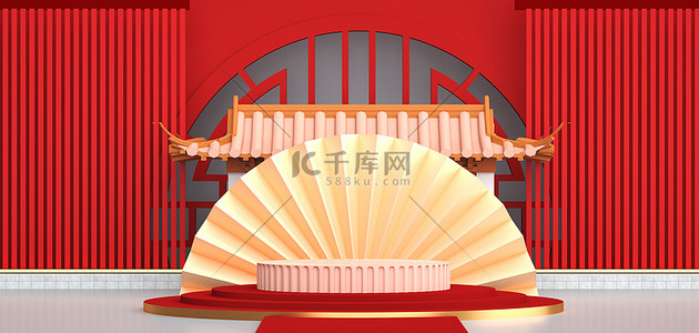 年货节展台背景图片_新年中国风背景