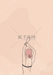 女人背影背景图片_女人线条极简背景