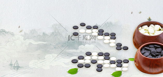 中国风围棋背景图片_复古围棋巅峰对决高清背景