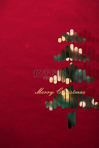 圣诞节海报红色松树