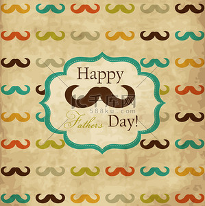 Day背景图片_Card with mustache for Father's Day