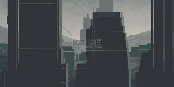 城市2d背景图片_2d 插图。摩天大楼城市大都市。数字艺术。手工数码绘画.   