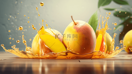 芒果新鲜背景图片_新鲜水果芒果创意广告