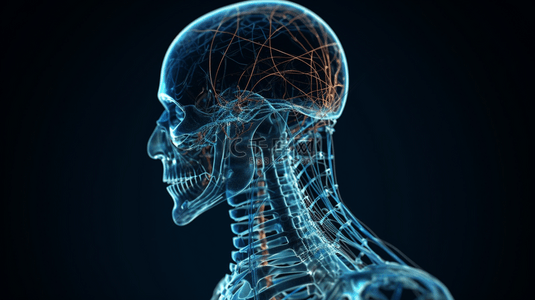 骨骼健康背景图片_科技医疗X光骨骼人体