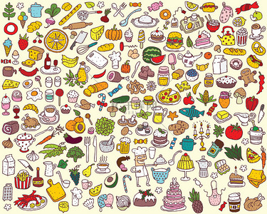 icon线上背景图片_Big Food and Kitchen Collection
