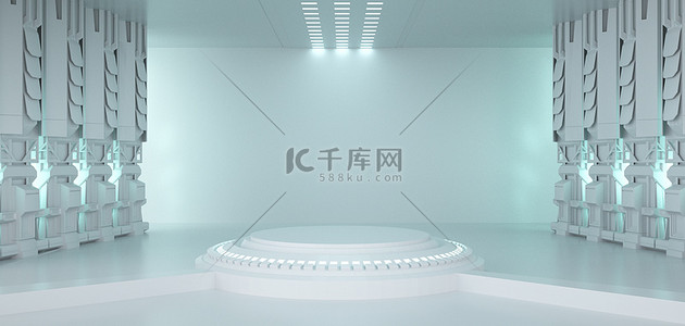 双11光效背景图片_展台c4d科技风展台