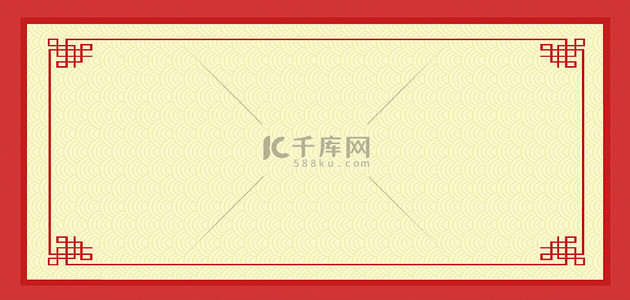 红色年中背景图片_新年中国风边框红色背景
