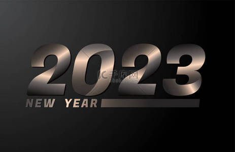 2023 Vector Isolated on Black background, 2023 new year design template
