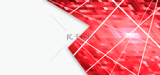 商务办公工作证工牌背景图片_明亮现代商务碎片线条分割红色商务背景