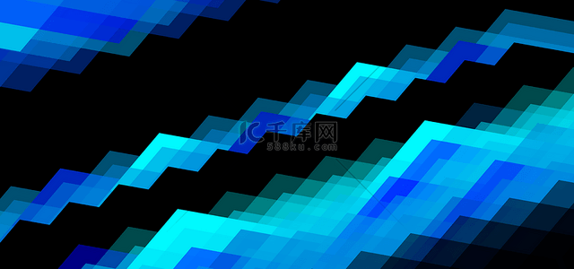 绚丽商务科技背景图片_抽象简单商务科技蓝色色块几何暗色背景