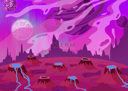 探索星空背景图片_太空游戏星际探索紫色背景