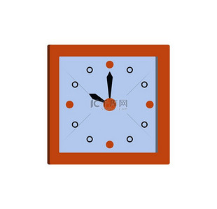 时钟图标方形墙表显示时间 10 点时钟矢量图的计时员孤立在白色背景上。