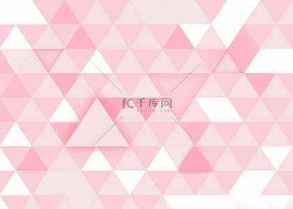 粉色可爱海报背景图片_粉色抽象几何三角形背景
