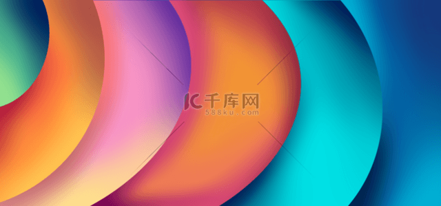 东风商务车背景图片_半圆形几何形状彩色艺术背景