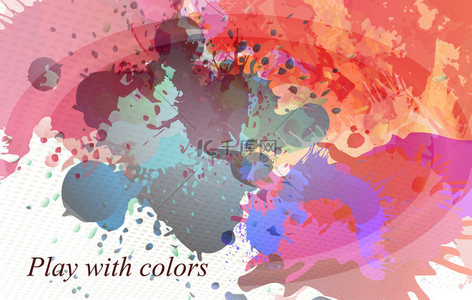 art背景图片_Creative Happy Holi background. Abstract watercolor art hand paint on white background. Vector illustration for your design
