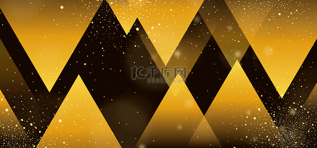 优雅金属光点三角立体重叠艺术抽象金色背景