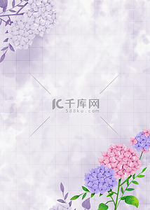 紫色水彩花朵背景图片_花卉渐变水彩网格背景