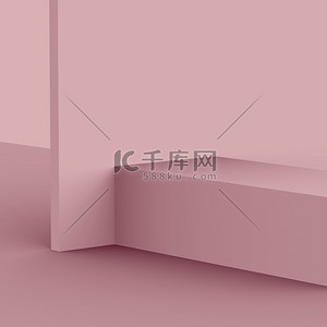 3D紫罗兰色的枫树舞台场景最小工作室背景。摘要三维几何形体图解绘制.展示化妆品时尚产品.自然单色色调.