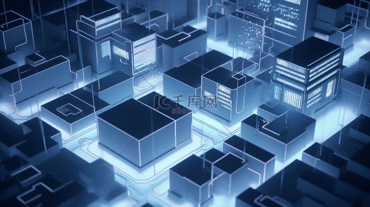 商务科技智慧背景图片_蓝色商务科技智慧城市建筑