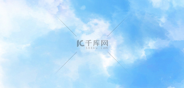 简约水彩天空蓝色清新夏天毕业季海报背景