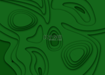 剪纸切割创意地形轮廓抽象绿色背景