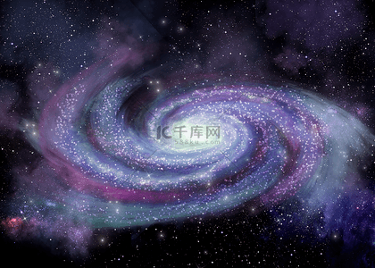 自然宇宙背景图片_螺旋条纹抽象星空旋转星云背景