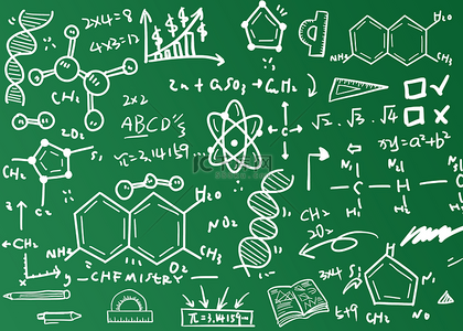 念书背景图片_绿色版面上的符号教育数学公式背景