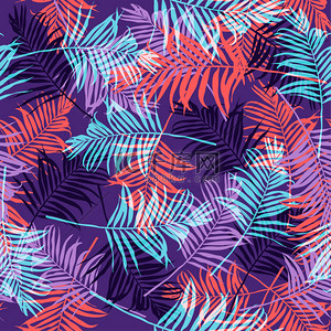热带棕榈树叶图案