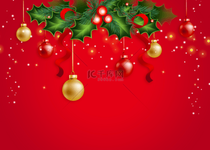 飘带喜庆红色背景背景图片_圣诞节圣诞渐变红色背景