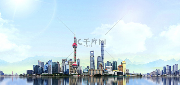 天空城市天空背景图片_上海城市摄影背景