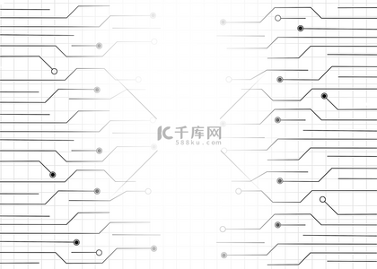 白色渐变科技背景图片_线条圆点科技渐变直线壁纸白色背景