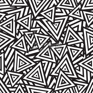 抽象的黑色和白色无缝模式。矢量