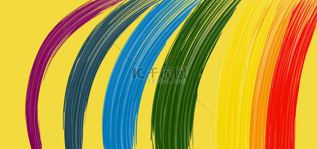 彩色刷笔背景图片_彩虹色简单的笔刷背景