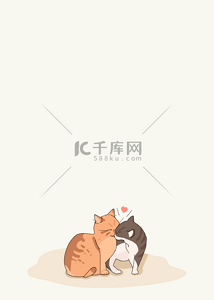 猫卡通壁纸橘色背景