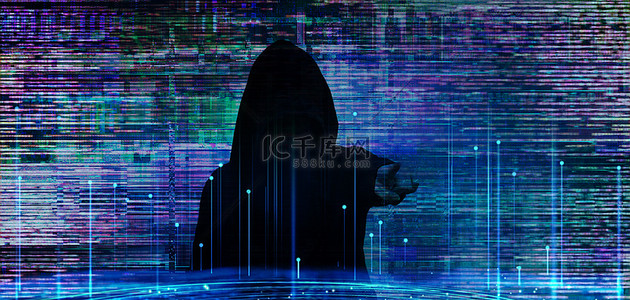 电脑数据传输背景图片_黑客技术黑客蓝色科技风背景
