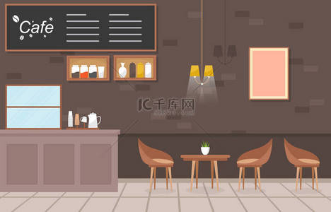 室内背景图片_现代咖啡店室内家具餐厅平面设计图解