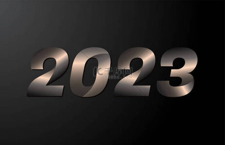 年份背景图片_2023年标识类型，2023年新的年份向量分离的黑色背景