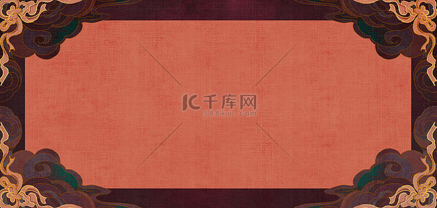 新中式红色主画面背景图片_国潮花纹红色中国风背景