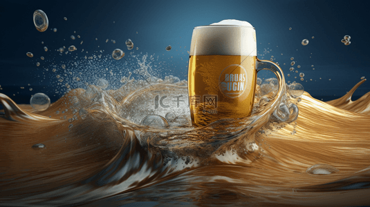 啤酒创意广告背景图片_夏季啤酒创意广告背景