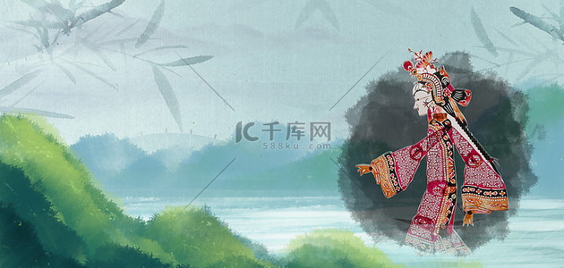 中国传统风海报背景图片_文化传承皮影戏中国风海报背景