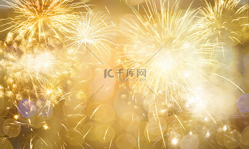 金色2022背景图片_新年烟火的金色背景