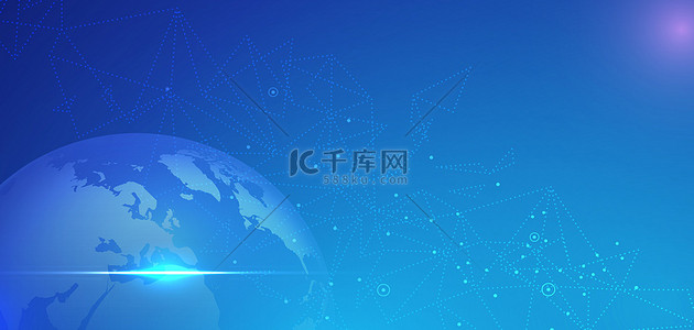科技感5g背景图片_商务科技地球线条蓝色大气海报背景
