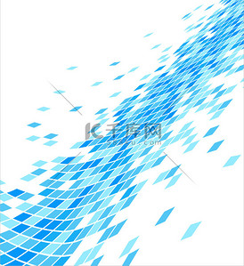平铺的格子背景图片_抽象的蓝色马赛克背景-插图.
