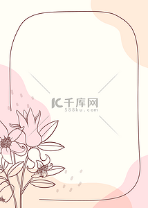 粉色花卉水彩花卉背景图片_花卉线条渐变水印抽象背景