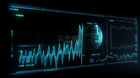 心电图医疗背景图片_蓝色科技心电图心脏检查