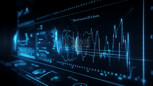 波动科技背景图片_蓝色科技心电图心脏检查