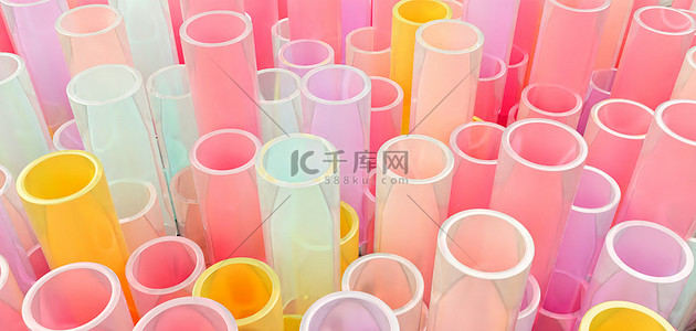 几何玻璃管粉色C4D