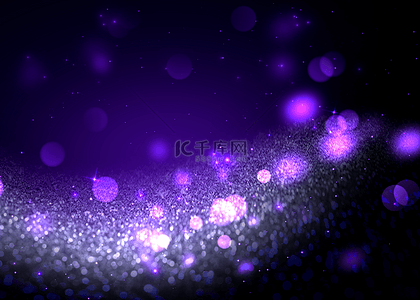 光晕星光背景图片_光效紫色光效星星黑色背景