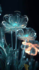 透明质感植物花卉数字艺术